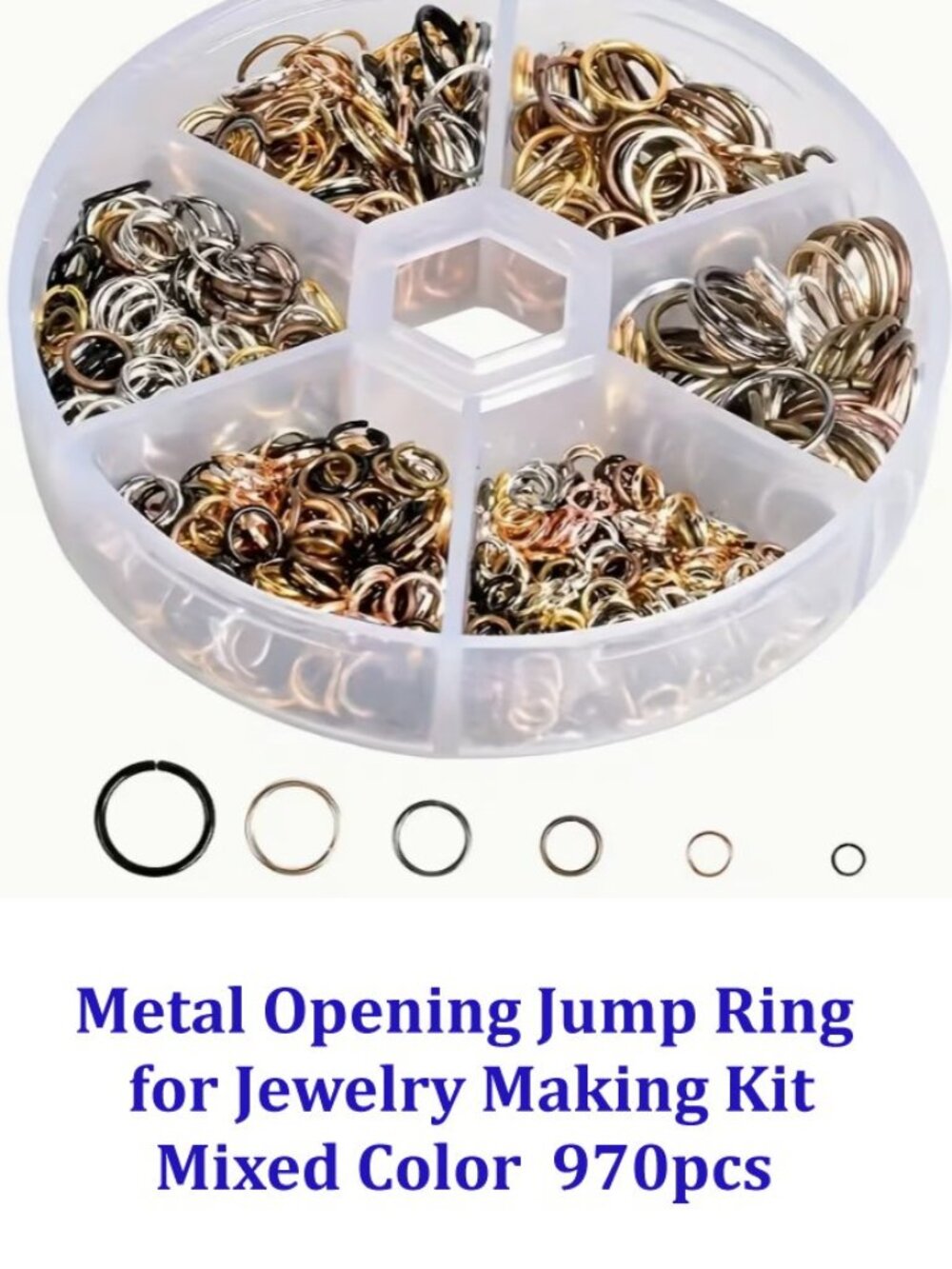 Metal Opening Jump Ring for Jewelry Making Kit Mixed Colors 970pcs